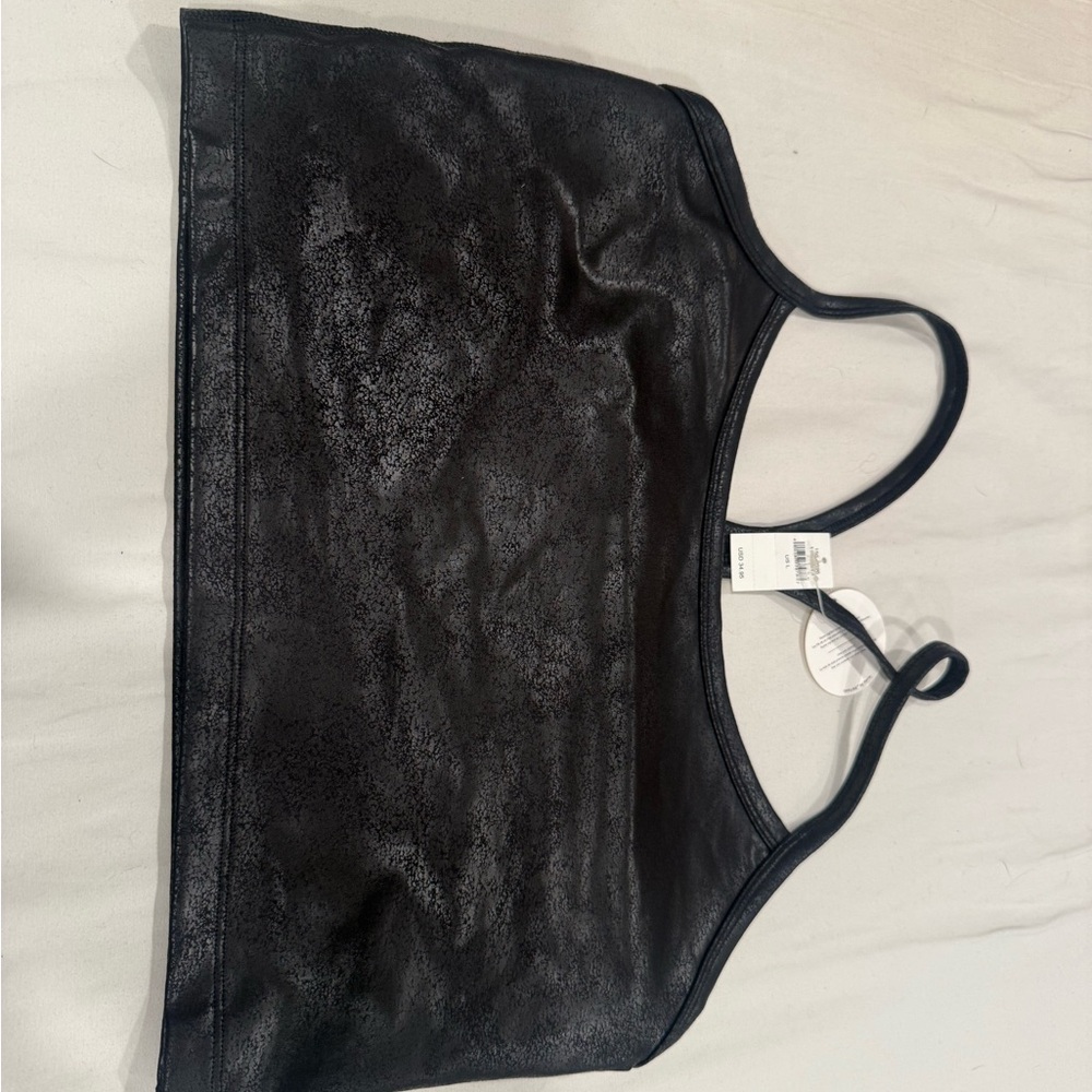 Black Shimmer Tank Top/Sport bra